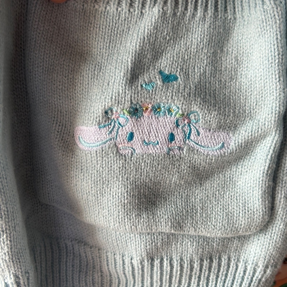 Sanrio Japan LA Cinnamoroll Floral Embroidered Cardigan Women Medium - Picture 5 of 11